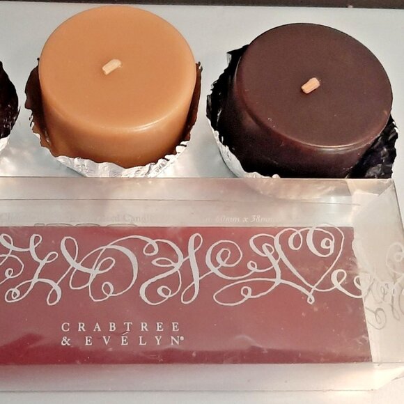 Vintage Crabtree & Evelyn 3 Luscious Chocolate Mousse Scented Candles - Picture 2 of 2